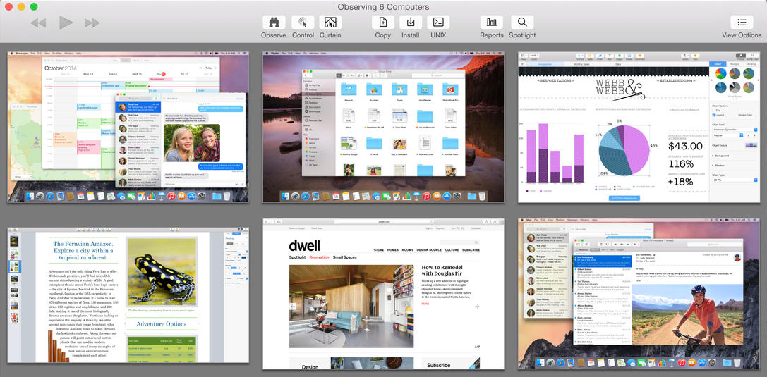 Example of the Apple Remote Desktop software in action